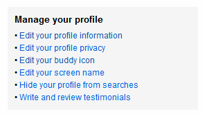 flickr manage your profile