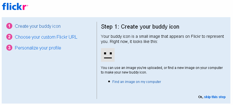 create your buddy icon in flickr