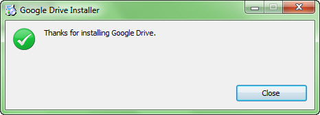 ติดตั้ง google drive เสร็จเรียบร้อยแล้ว