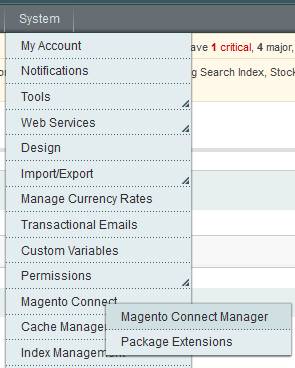 magento connect manager