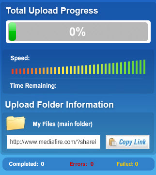 mediafire total upload progress
